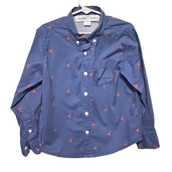 Old Navy Boys Button Down Blue with Red Lobster Critter Print Size XS/S - Picture 1 of 8